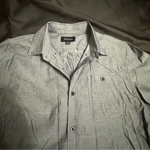 Brixton Charcoal Gray Button-Up Short Sleeve Cotton Shirt Size Medium